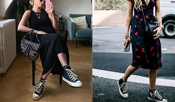 Váy và giày Converse - Công thức phối đồ trẻ trung không bao giờ lỗi mốt